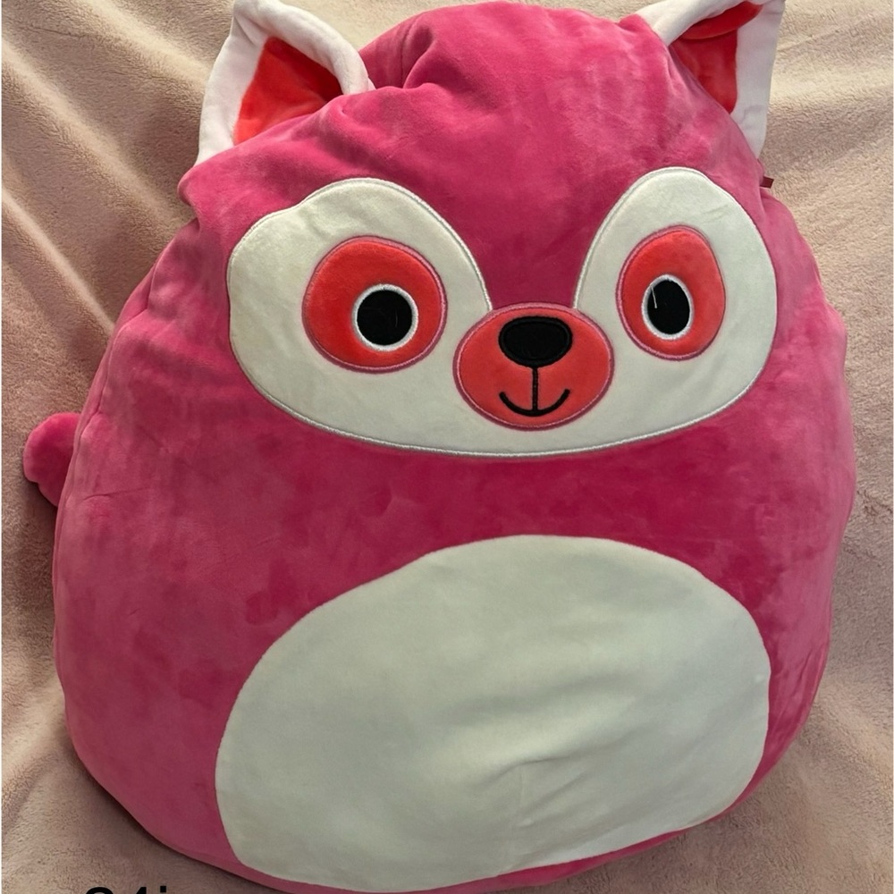 Squishmallows Pink and White Fox Plush